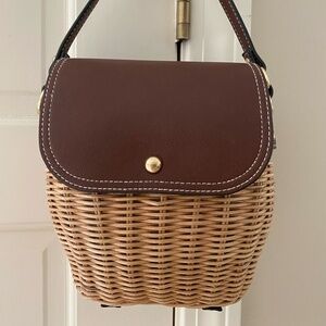 Tommy Bahama Small Rattan Bucket Crossbody Bag
